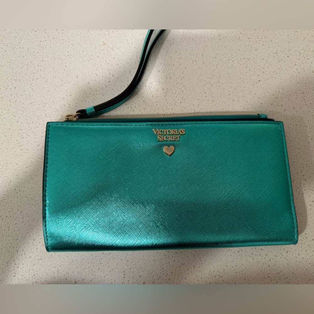 Victoria's Secret Turquoise Wristlet Clutch